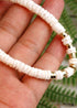 Boho Necklace, Natural Shell Cowrie in White